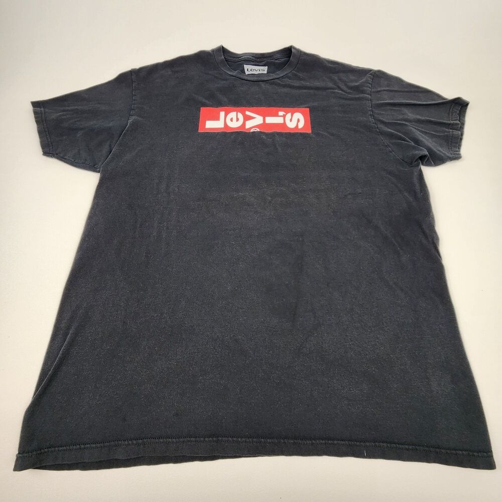 Levi's Batwing Box Logo Graphic T-Shirt Men's XL Black Red White Streetwear Tee